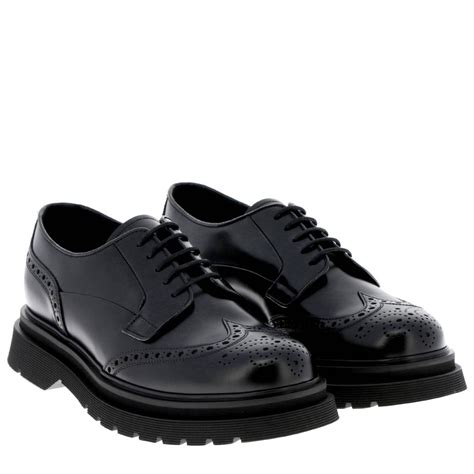 mens prada brogue shoes|Black Brushed Leather Oxford Brogue Shoes .